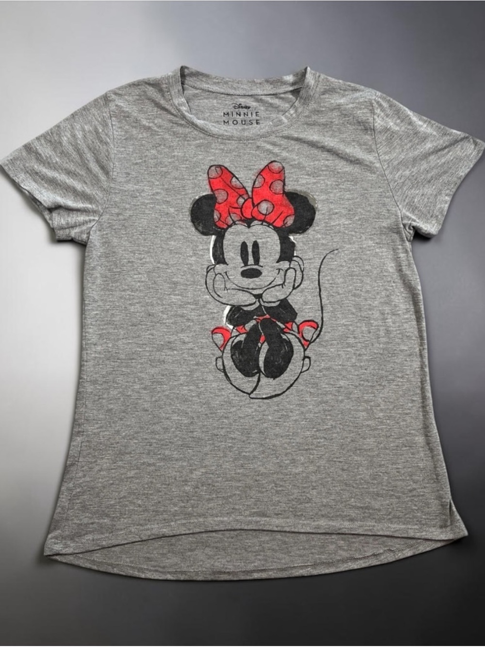 Disney Minnie Mouse Graphic T-Shirt Women’s  Gray Short Sleeve Tee